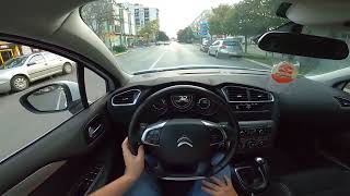 Driving Citroen C4 1.6 HDI 2016 in City POV Onboard Drive