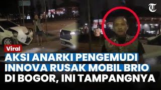 VIRAL AKSI ANARKI PENGEMUDI INNOVA Rusak Mobil Brio di Stadion Pakansari Bogor, Ini Tampangnya