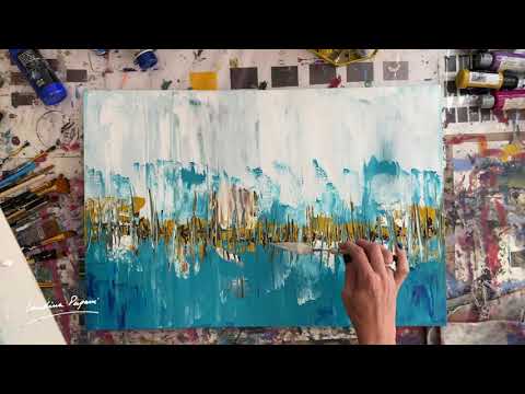 How to paint a modern ABSTRACT painting/ EASY