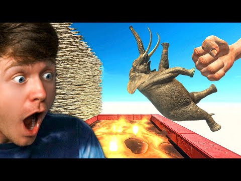 ALL ANIMALS vs GIANT DEATH PUNCH with LAVA in ARBS!? (Reaction)