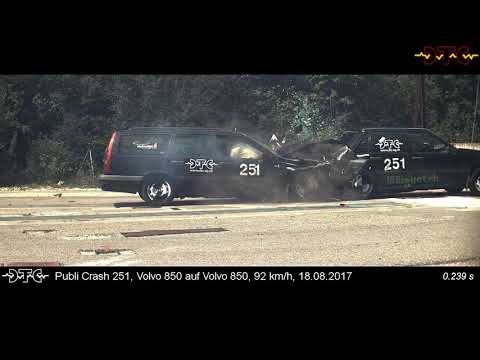 Volvo 850 Limousine vs Volvo 850 Station Wagon - 90 km/h Rear-end collision –