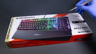 Video thumbnail for SteelSeries Apex Pro Mechanical Gaming Keyboard Unboxing - ASMR by Dr Debox