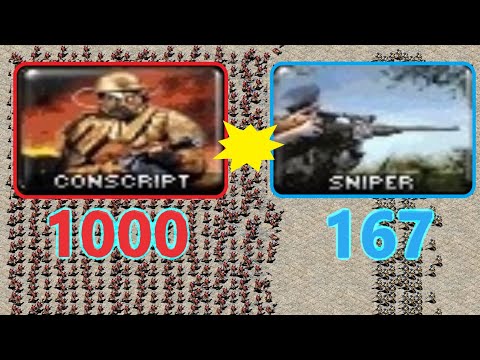Conscripts vs Snipers - Same Cost - Red Alert 2