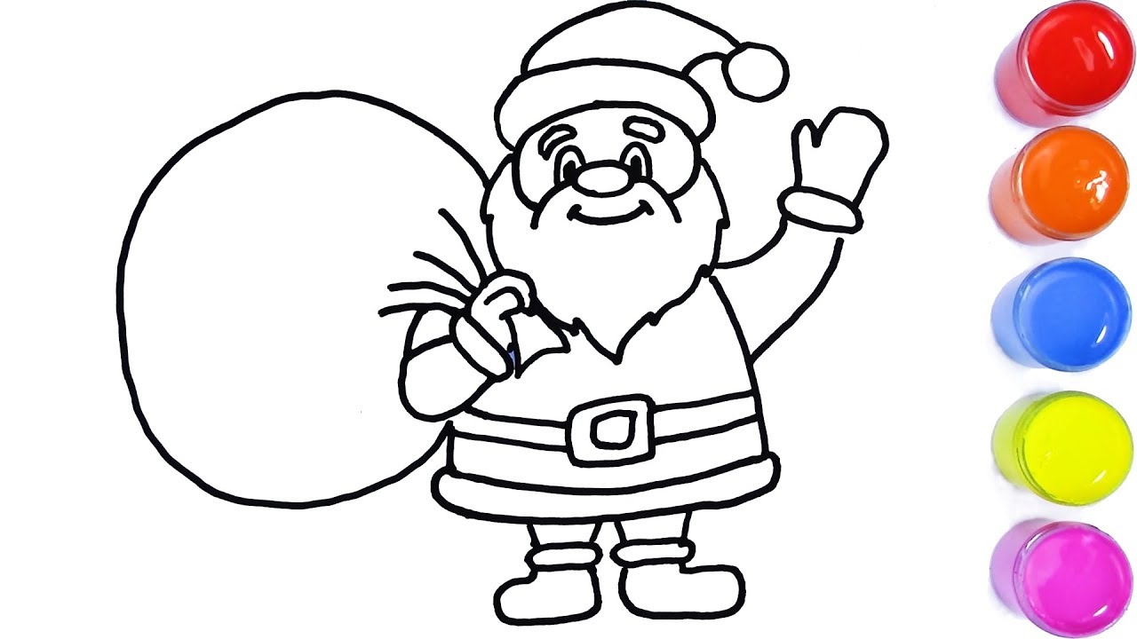 Santa Claus coloring page for toddlers christmas coloring video | How to draw Santa