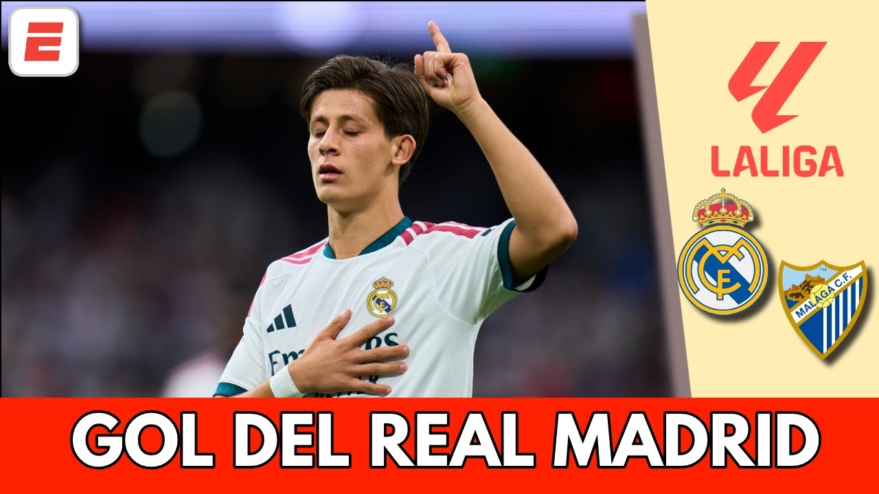 ARDA GULER se unió a la GOLEADA DEL REAL MADRID tras asistencia de VINICIUS vs Málaga | La Liga