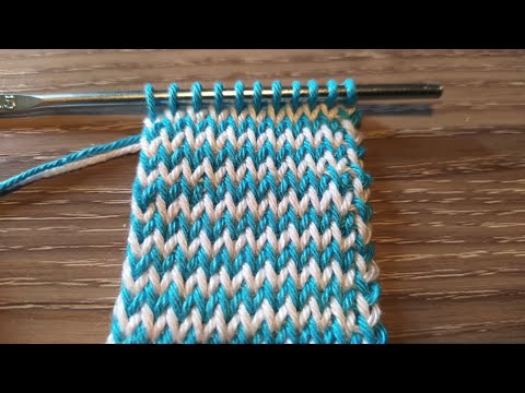 Punto Tunisino due colori 💙 Tutorial Uncinetto 💐