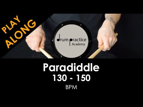 Single Paradiddle: Rudiment Play Along | 130-150 BPM | Developing Paradiddle Speed | Drum Lessons