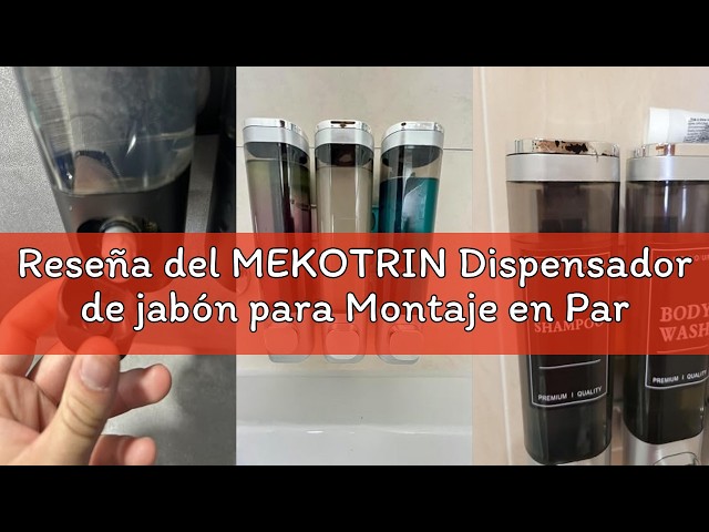 Vídeo relacionado con MEKOTRIN Dispensador Jabón Baño para Montaje en Pared, Dispensador de Jabón Líquido, Dispensador Gel y Champu Ducha para Hotel, Hogar,2x300ml(Plata)