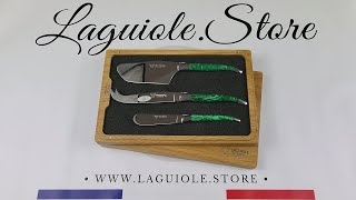 Laguiole Cheese Set Malachite Stone