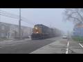 Street Running Train Wakes The Dead!  Constant Horn!  Train Up Hill W/Lead Engine Malfunction Repost