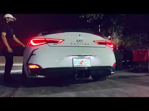 Ams downpipes full 3” exhaust with 5” tips on a 2018 q60 twin turbo v6