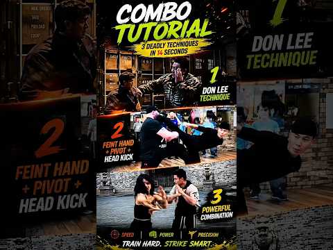 Watch:🥊 Don Lee Technique🥋 Feint Hand + Pivot + Head Kick⚡ Powerful Combination