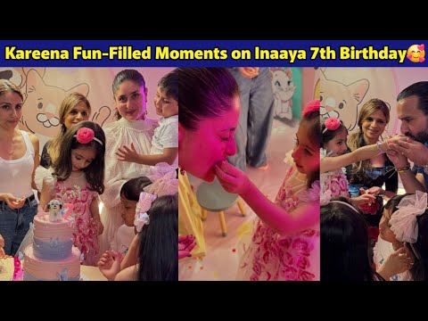 Kareena Kapoor Relish Cake Taimur and Jeh Enjoyed Puppet Show on Soha Daughter Inaaya 7th Birthday🎂🎉