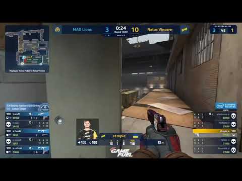S1MPLE AMAZING 1V3 P250 CLUTCH AGAINST MAD LIONS | TRAIN | NA'VI VS MAD LIONS | IEM BEIJING 2020