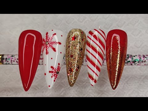 Hermosas Uñas NAVIDEÑAS/color ROJO ❤️/COPO DE NIEVE #nailart #decoradodeuñasfacil#miarteentusuñas 💅