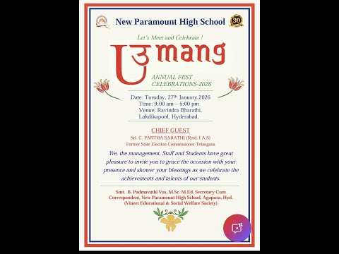 UMANG NEW PARAMOUNT HIGH SCHOOL ANNUAL FEST CELEBRATIONS 2026
