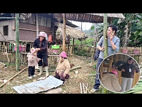Hoi helped Thu build a small shack to protect the motorbike from the sun and rain.
