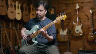Download lagu Sqoe JB4BS-300 high-end 4-string electric bass color green (Playthrough) mp3