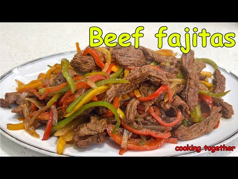 Beef fajitas with vegetables.