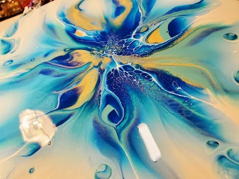 (185) SOLD!!! Acrylic Pouring: Stretching Blooms Technique contemporary art