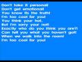 Too Cool karaoke (with lyrics) 