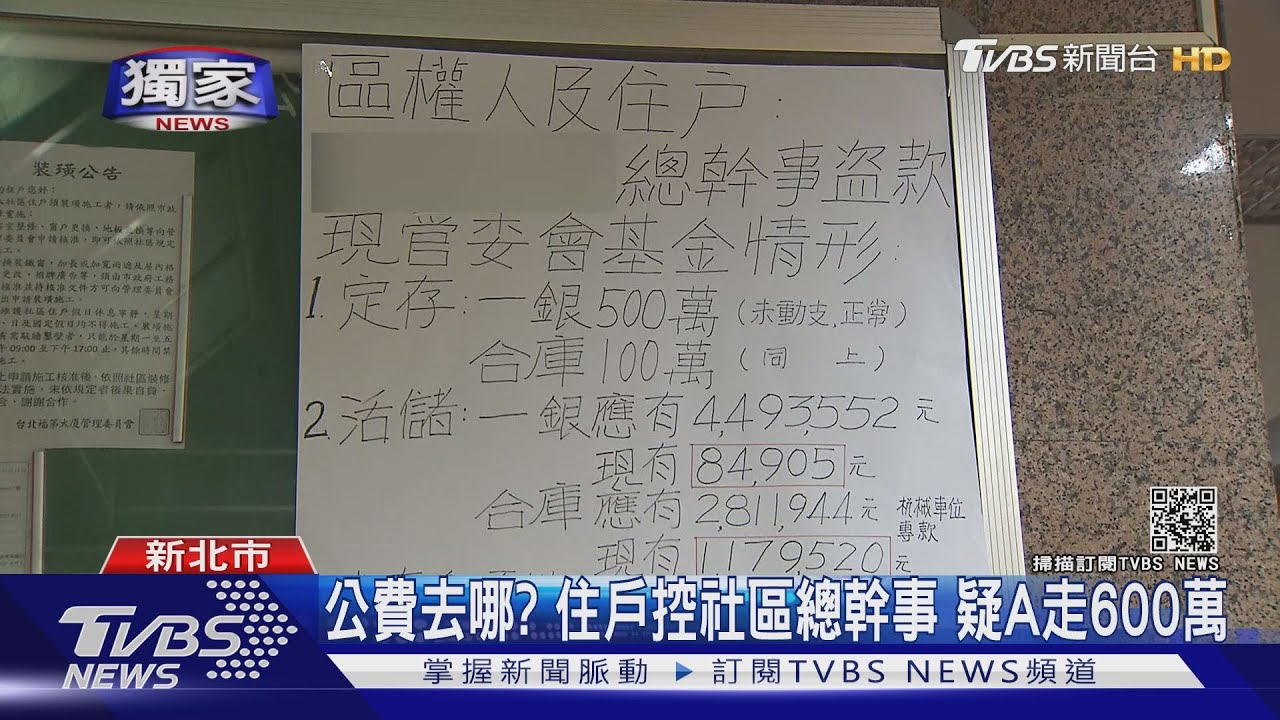 公費去哪？住戶控社區總幹事　疑A走600萬