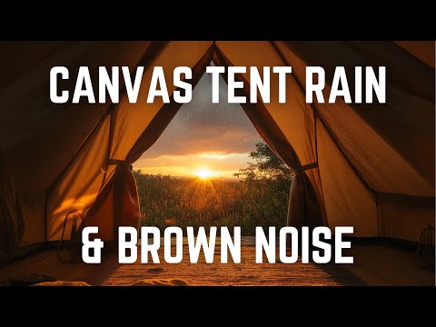 RAIN ON A CANVAS TENT & GOLDEN BROWN NOISE | 12 Hours | Black Screen | No Midway Ads | Relax/ Focus
