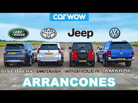 VW Amarok v Land Cruiser v Land Rover Discovery v Jeep - DRAG RACING, MOVING RACING, AND BRAKING!