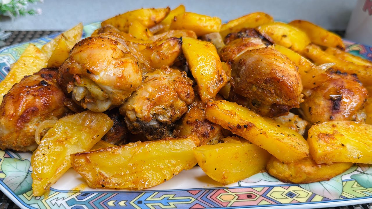 COMO FAZER COXA DE FRANGO ASSADA NO FORNO COM BATATAS