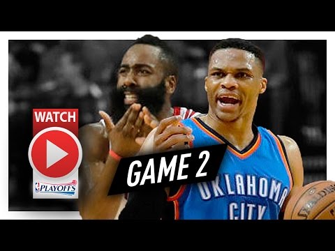 James Harden vs Russell Westbrook Game 2 MVP Duel Highlights (2017 Playoffs) Thunder vs Rockets