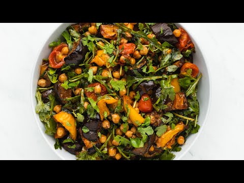 Chickpea and Roasted Eggplant Salad Recipe