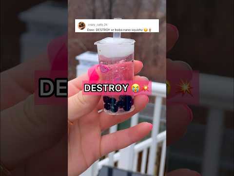 I DESTROYED my BOBA NANO TAPE Squishy! 😭🧋 *rip diy nano tape balloon*