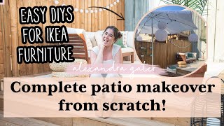 COMPLETE PATIO MAKEOVER FROM SCRATCH | DIY IKEA OUTDOOR FURN