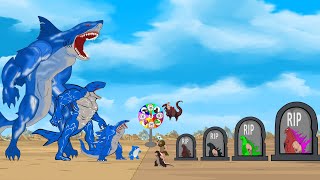 Rescue GODZILLA vs Family SHARK - Returning from the Dead: SECRET - FUNNY CARTOON MOVIES [#4]