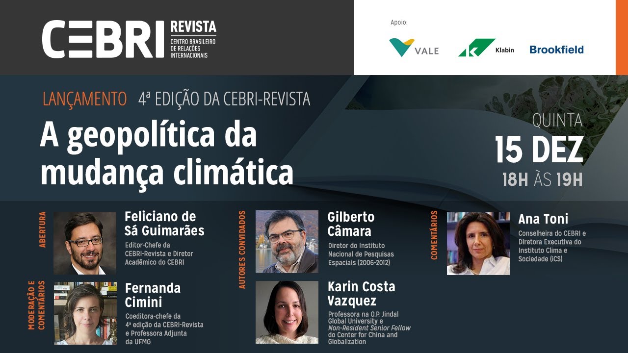 Lançamento 4ª edição CEBRI-Revista | A geopolítica da mudança climática