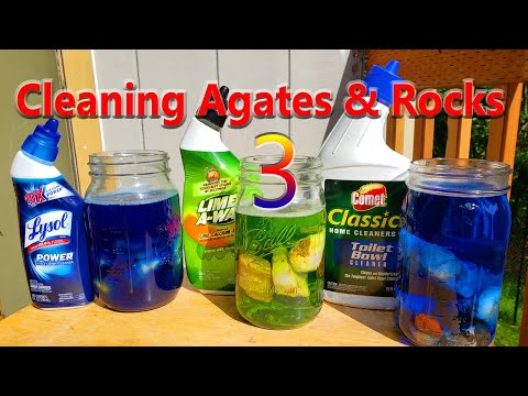 Cleaning Agates Comparing - Lysol, Limeaway and Clorox...