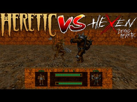 Saberclaw vs Ettin - CROSSOVER FIGHT - HERETIC vs HEXEN Monster Infighting