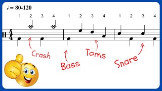 Learn The Drum Notes - 8 Easy Exercises For Beginners 🥁