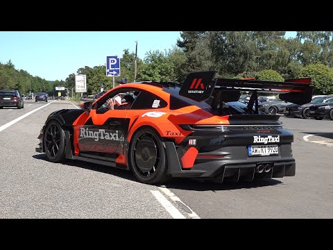 Modified Cars Leaving Nurburgring Tankstelle - 992 GT3 RS, GT2 CS, 190E, Novitec SF90, M5 G99, NSX