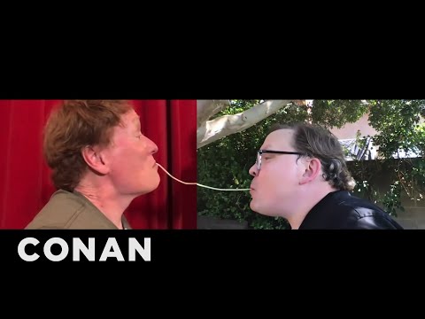 Conan & Andy Feed Each Other Spaghetti & Meatballs | CONAN on TBS