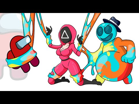 Mini Crewmate Kills Sprunki Characters x Squid Game x Poppy Playtime Chapter 4 - Doey | Among Us 🎭🔥