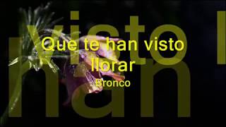 Que te han visto llorar   Bronco