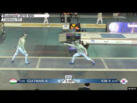 2019 160 T64 03 M S Individual Budapest HUN WC BLUE KIM Kyehwan KOR vs SZATMARI HUN