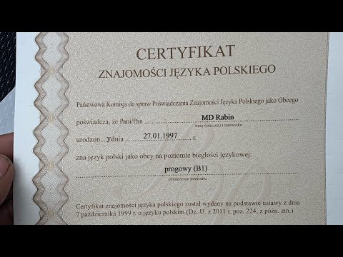 Polish language test.B1 Exam in Poland for foreigner