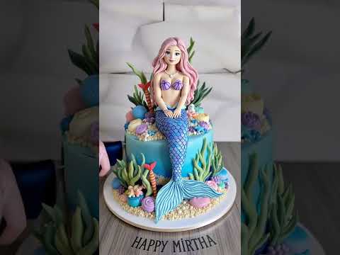 This Blue Ombre Mermaid Cake Took How Long to Make? #CakeArt #Satisfying