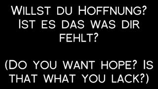 Oomph! - Willst Du Hoffnung? Lyrics with English Translation