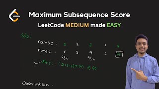 YouTube video '2542. Maximum Subsequence Score | LeetCode Daily Challenge'