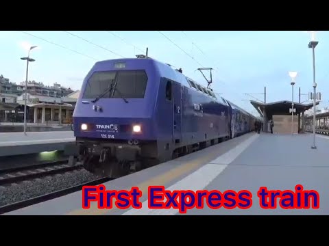 First express train on ICΕ50 departs from Athens central station (with new livery)