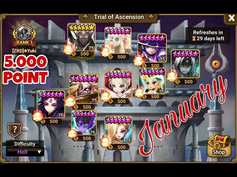TOA Hell January 2026 Stage 1-10 (5000 Points) - Summoners War