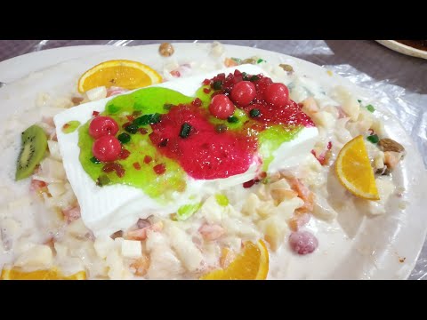 Fruit Cream Dessert, Hyderabadi Dawatonwala meetha,Cream Fruit Delight,Saas bahu recipes